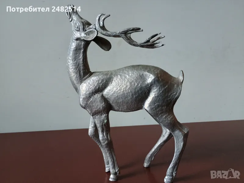 Прекрасна стара бронзова скулптура статуетка пластика от бял бронз, снимка 1