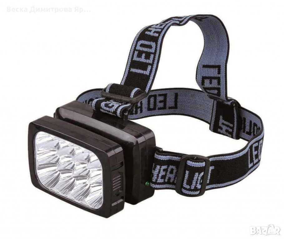 YAJIA Акумулаторна супер ярка 12 LED челна лампа YJ-1837 черна FL109-C, снимка 1