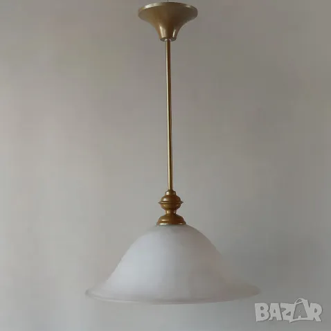 Класически златен модерен пендел със стъклен абажур, висяща лампа, снимка 1