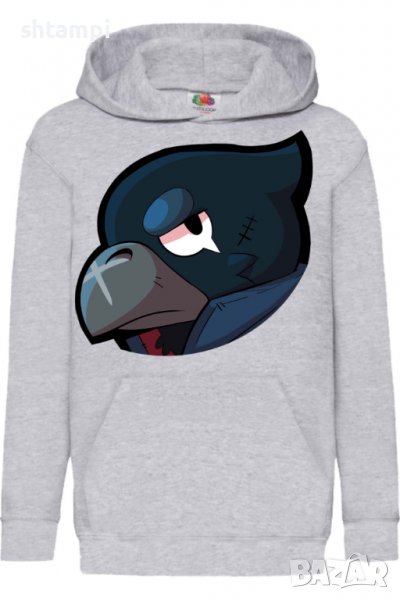 Детски Суитчър/Суитшърт Crow Head,Brawl Stars,Игра,Подарък,Изненада,Забавление,Рожден Ден, снимка 1
