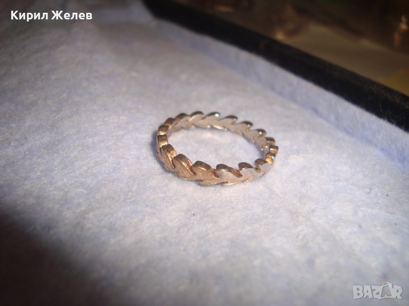 ПОЗЛАТЕН ИНТЕРЕСЕН ДИЗАЙН МОДЕН ПРЪСТЕН ХАЛКА БЛАГОРОДНА СТОМАНА 27711, снимка 1