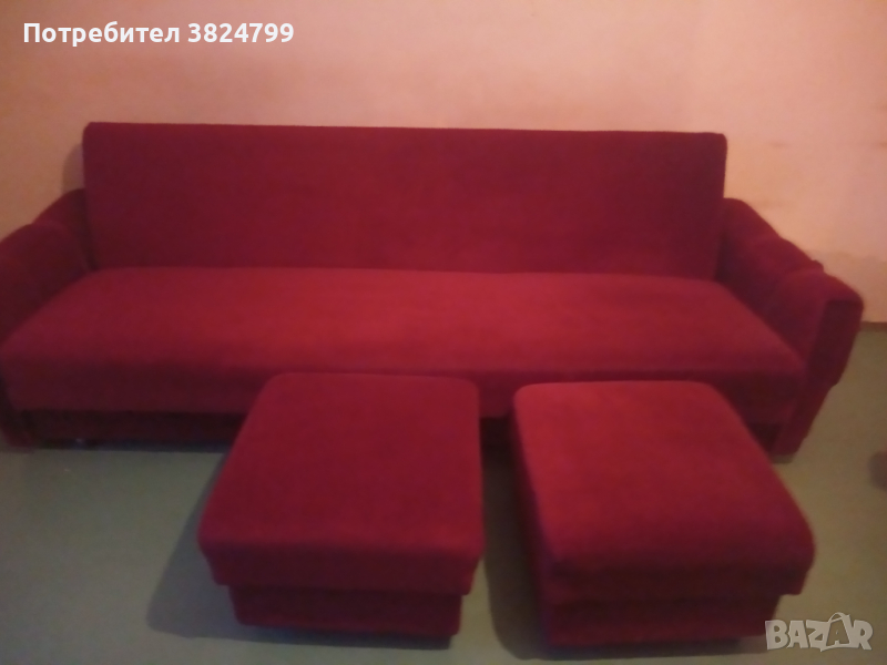 Разтегателен диван и фотьойли - изгодно, снимка 1