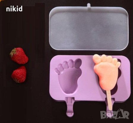 Крак Краче стъпало ескимо сладолед силиконова форма молд калъп за десерти Popsicle Попсикъл, снимка 1