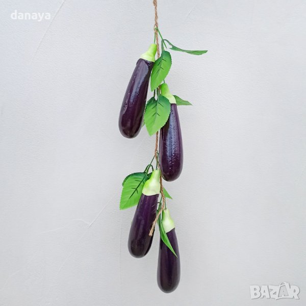 3532 Връзка изкуствен патладжан за декорация, снимка 1