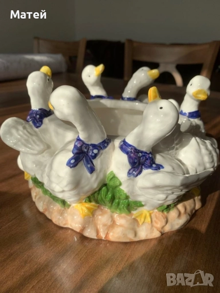 Порцеланов съд* Кашпа* Бонбониера* Фруктиера* Декор " Патици", снимка 1