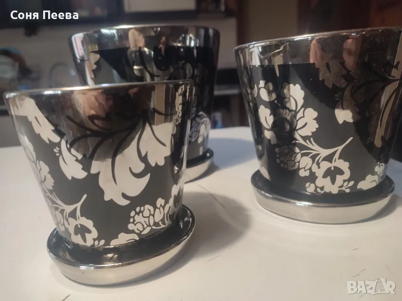комплект керамични саксии, уникален дизайн, снимка 1