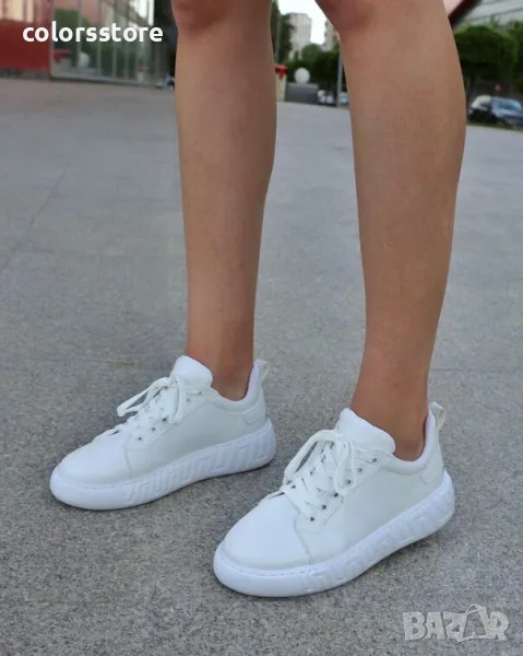 Равни кецове - бяла кожа - MLM950, снимка 1