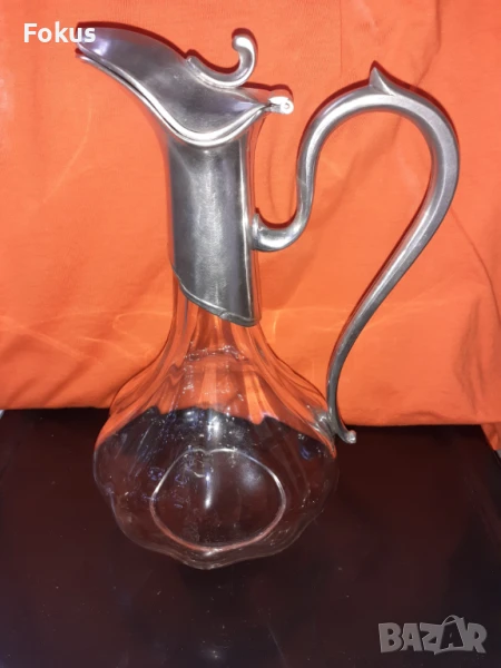 Прекрасна кана графа посребрена маркирана Dumanoir Etain, снимка 1