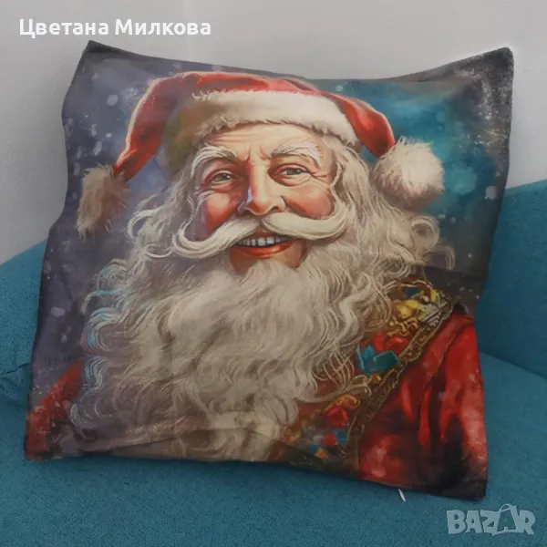 45 см на 45 см коледна калъфка за възглавница, снимка 1
