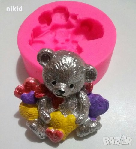 3d Мече между сърца силиконов молд форма за декор украса фондан шоколад гипс, снимка 1