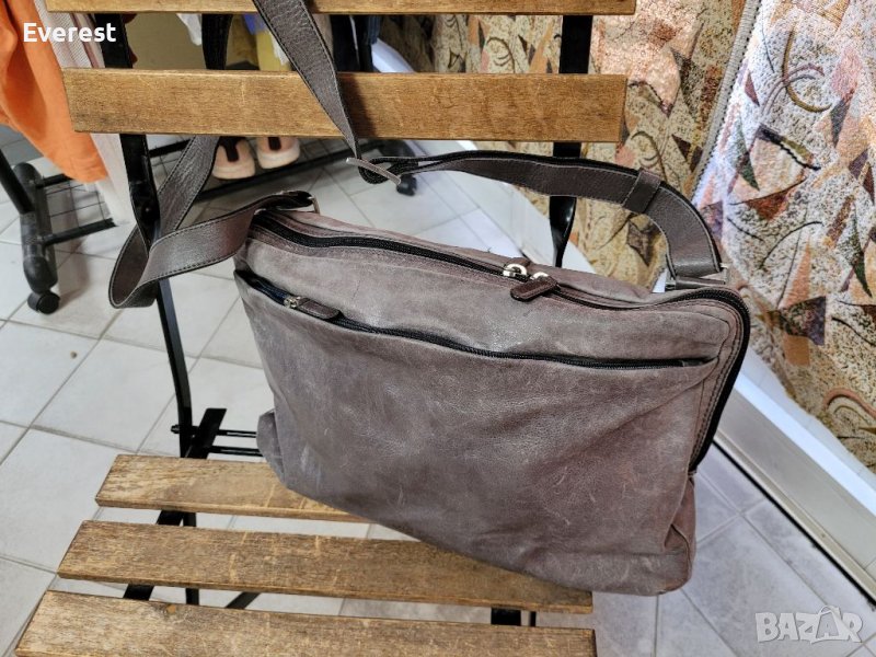 Естествена кожа унисекс чанта PICARD, графитеносива, с три прегради ( 202 $ в интернет сайтове), снимка 1