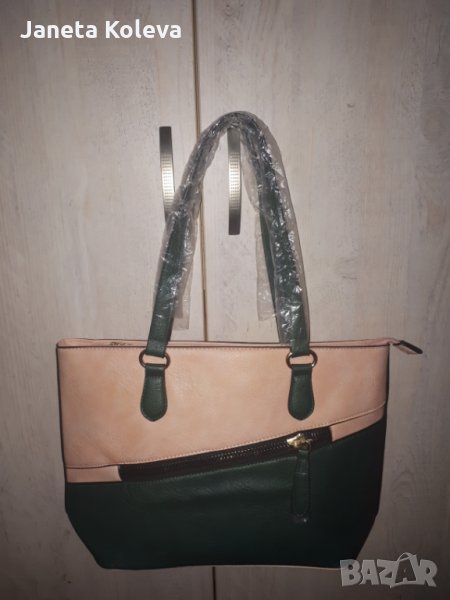 Нова чанта от екокожа в цвят пудра , снимка 1