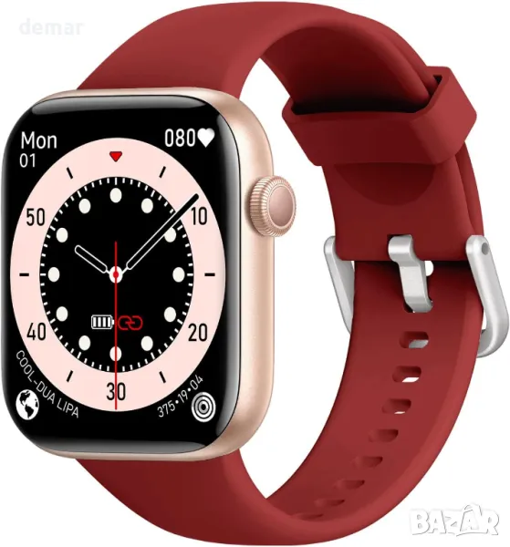 Смарт часовник 1.85", Отговор/Осъществяване на повикване, Сърдечен ритъм, Кръвно налягане, IP68, снимка 1