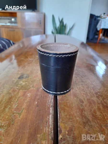 Стара кожена чаша за зарове #3, снимка 1