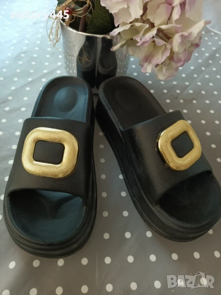 Дамски чехли на платформа, снимка 1