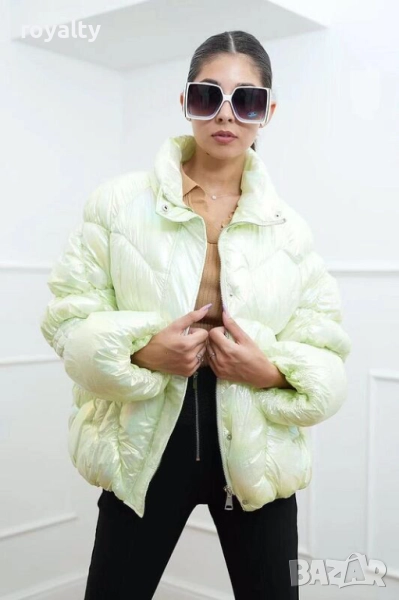 Дамско Зимно Яке Зелен Хамелеон , снимка 1