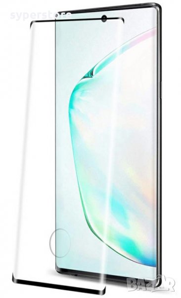 Стъклен протектор за Samsung Galaxy Note 10 Plus FullGlue лепило по цялата повърност FullFace версия, снимка 1