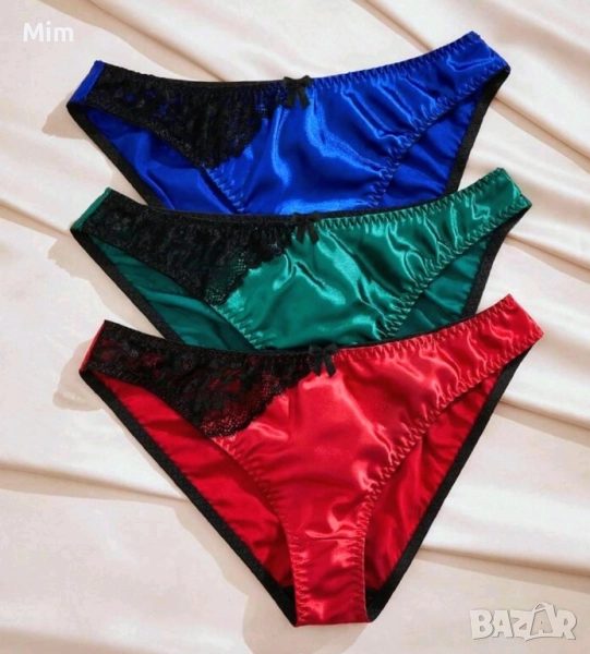  ХL Сатенена бикина в зелено и синьо, снимка 1