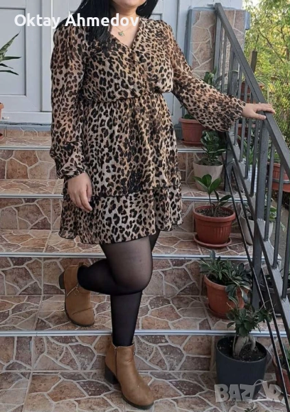Рокля с леопардова шарка М размер, снимка 1