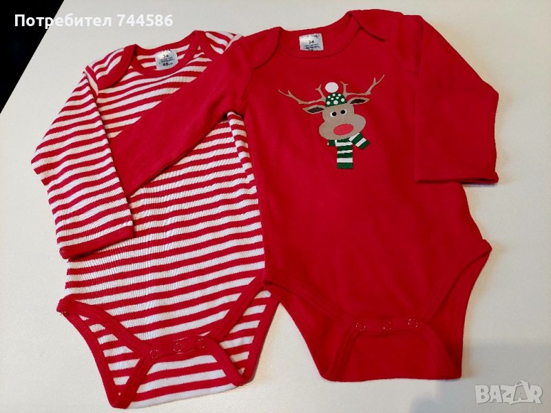 Бебешки коледни бодита 2 бр, снимка 1