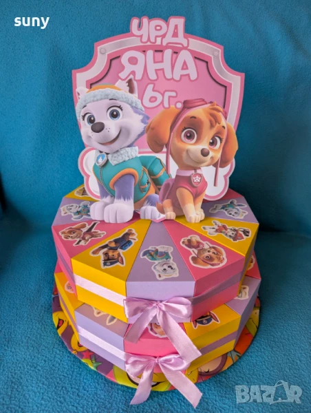 Картонена торта Скай и Еверест Пес патрул, снимка 1