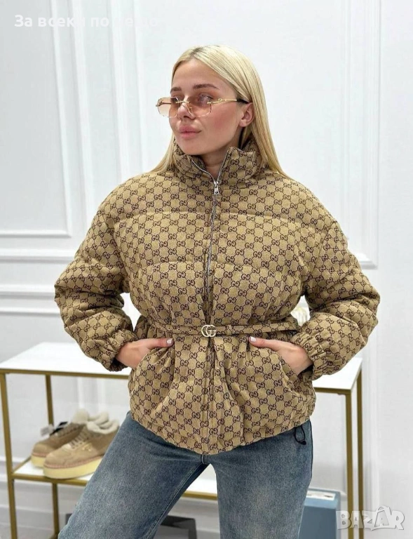 Gucci Дамско Бежово Зимно Яке Гучи Код E1171, снимка 1