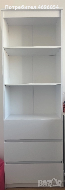 бяла етажерка с шкафове 180х33х60 см, снимка 1