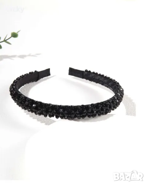 Диадема с камъни в черно, вдъхновена от Petite Fleur, снимка 1