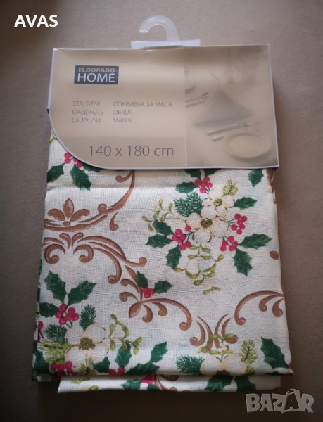 Нова голяма коледна покривка на коледни цветя, снимка 1