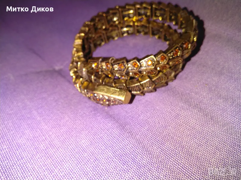 Гривна змия с камъчета, снимка 1