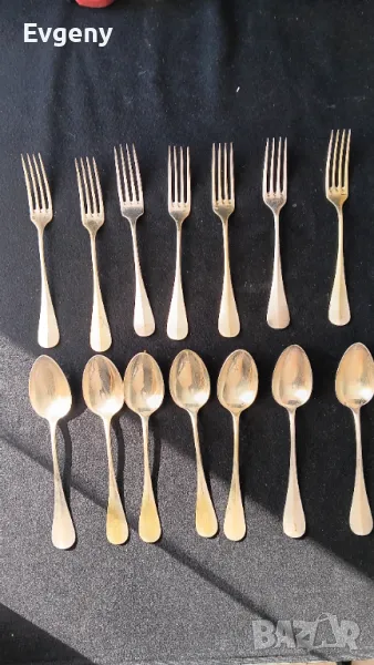 Антични посребърни лъжици и вилици , снимка 1