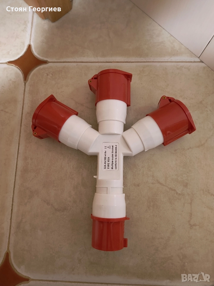 Трипътен водоустойчив промишлен авиационен щепсел и гнездо, снимка 1