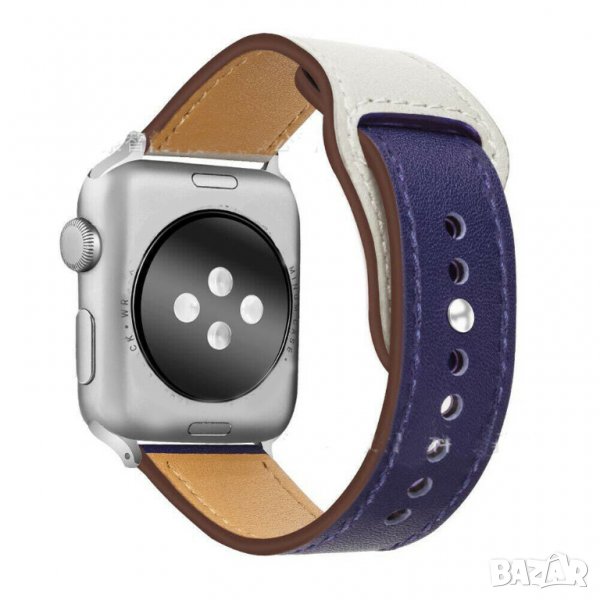 Двуцветни кожени каишки за Apple watch 6 5 4 3 2 1 42mm/44mm, снимка 1