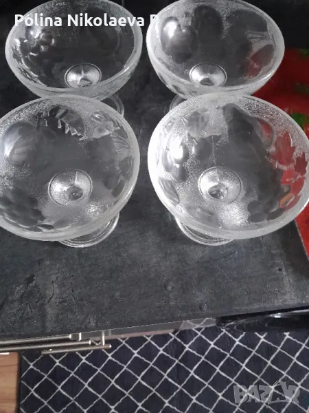 Стъклени  чаши за сладолед , снимка 1