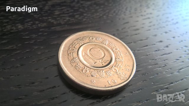 Mонета - Норвегия - 10 крони | 1987г.