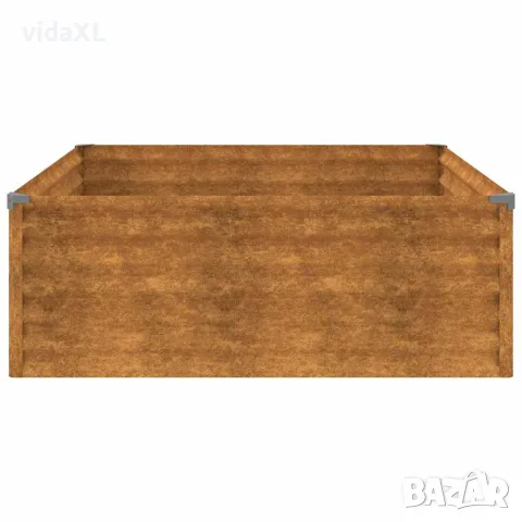 vidaXL Градинска повдигната леха 100x100x36 см кортенова стомана, снимка 5 - Саксии и кашпи - 56146195