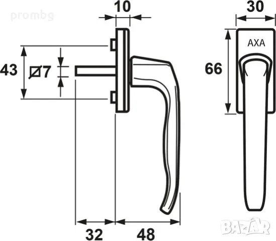 алуминиева дръжка за прозорец с ключ, AXA-Нидерландия, високо качество, снимка 3 - Други инструменти - 47491166