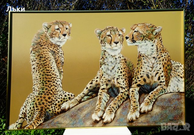 Гепарди Anderson,картина оригинал маслени бои 153 х 103 см., снимка 15 - Картини - 30495189