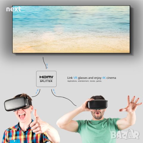 4K HDMI активен сплитер, разклонител, Splitter 1 вход и 2 изхода, снимка 8 - Кабели и адаптери - 34140694