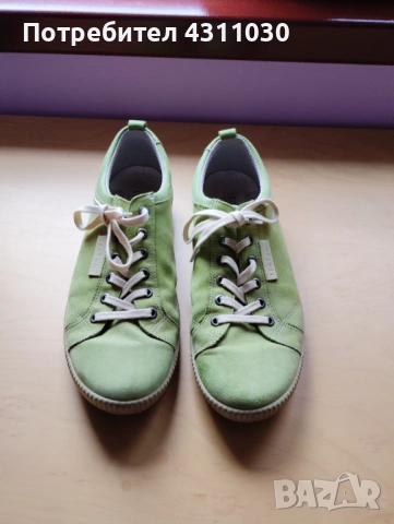 Зелени дамски обувки с връзки от естествен набук- Legero 000823z 40 номер
