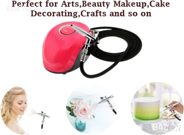 Аерограф за грим, маникюр, сладкарство, декорация акумулаторен BT 19B, снимка 9 - Друго оборудване - 48840385