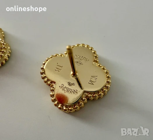 Van Cleef & Arpels Обеци с 18к златно покритие - ПЕЧАТ, снимка 6 - Обеци - 51412227