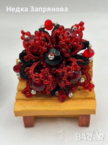 Брошка Ръчно изплетена Уникален акцент за всеки стил Различни цветове по поръчка , снимка 17 - Други - 52713472