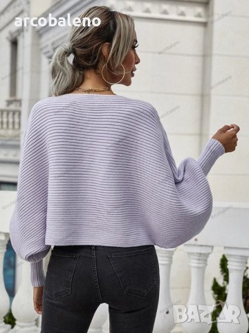 Дамски свободен пуловер с кръгло деколте и дълги ръкави, 2цвята - 023, снимка 7 - Блузи с дълъг ръкав и пуловери - 42682664