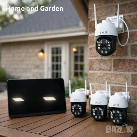 Комплект 4 камери 4K Ultra HD с дисплей – интелигентно засичане на движение и сигурност 🔐📷