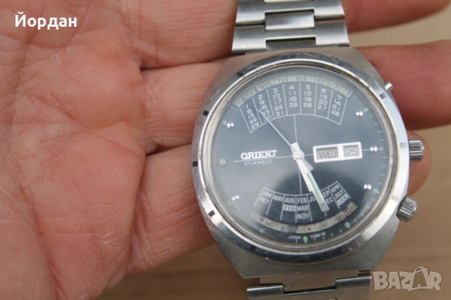 Мъжки Японски часовник ''Orient'' календар 27 камъка, снимка 2 - Мъжки - 54150070