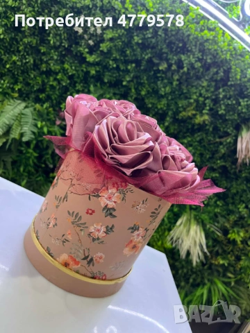 Сатенени букети, снимка 4 - Изкуствени цветя - 53999417