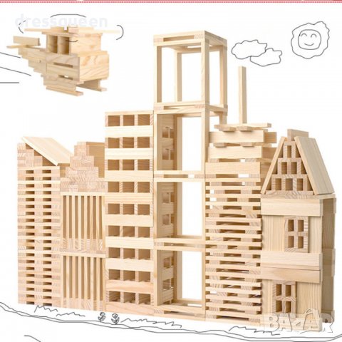 3669 Дървен конструктор за деца