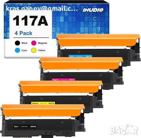 4 пакета 117A съвместим с тонер заместител за комплект тонер HP 117A цветно лазерно многофункционалн