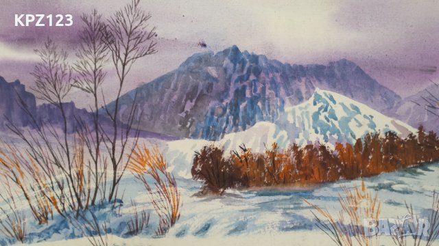 КАРТИНА ПЕЙЗАЖ АКВАРЕЛ 96г / Чавдар Гогов, снимка 3 - Картини - 29100632